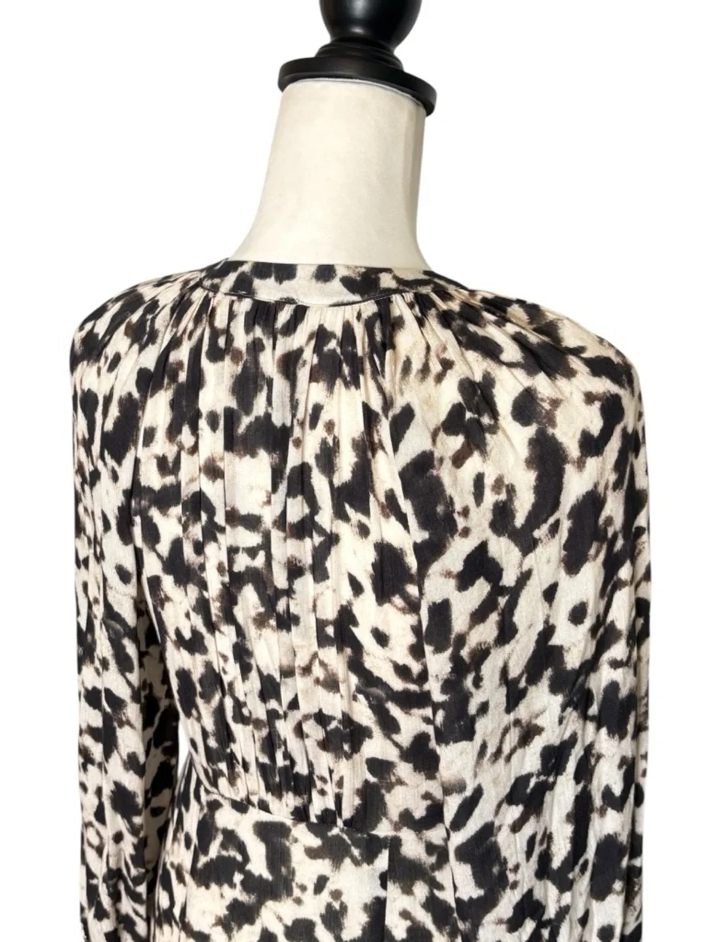 Rails Tyra Blurred Cheetah Faux Wrap Midi Dress • Size XS • MSRP $268